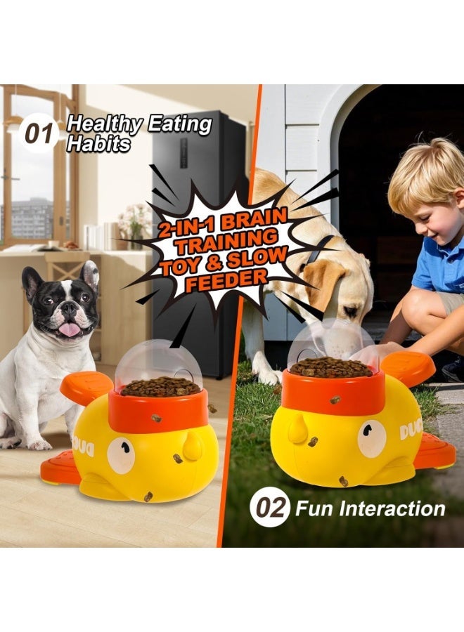 Dog Interactive Treat Dispenser Toy, Food Puzzle Slow Feeder, 2-in-1 Durable Cute Duck Shaped Design for Small Medium Dogs and Cats, Interactive IQ Training Reduces Bloating - Image 3